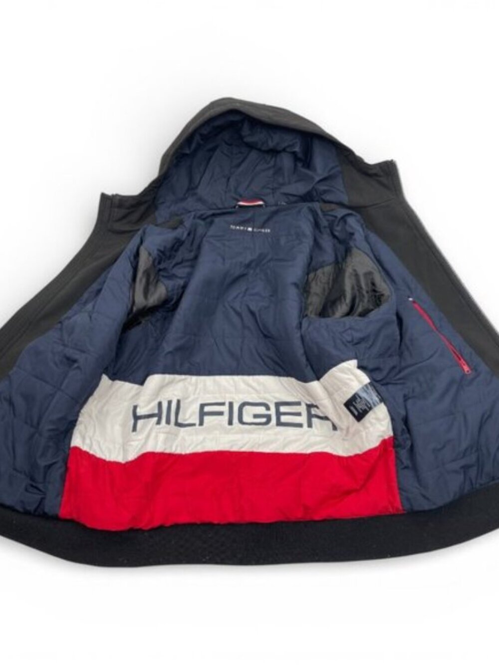 Tommy Hilfiger Soft Shell Hooded Insulated Black Winter Jacket Men's XL - Picture 6 of 10